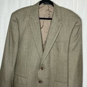Lauren Ralph Lauren Macys Beige Tan Blazer Silk Wool Blend Size 43R‎ Men Jacket